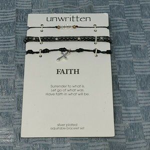 Unwritten Faith Silver Plated Adjustable Bracelet